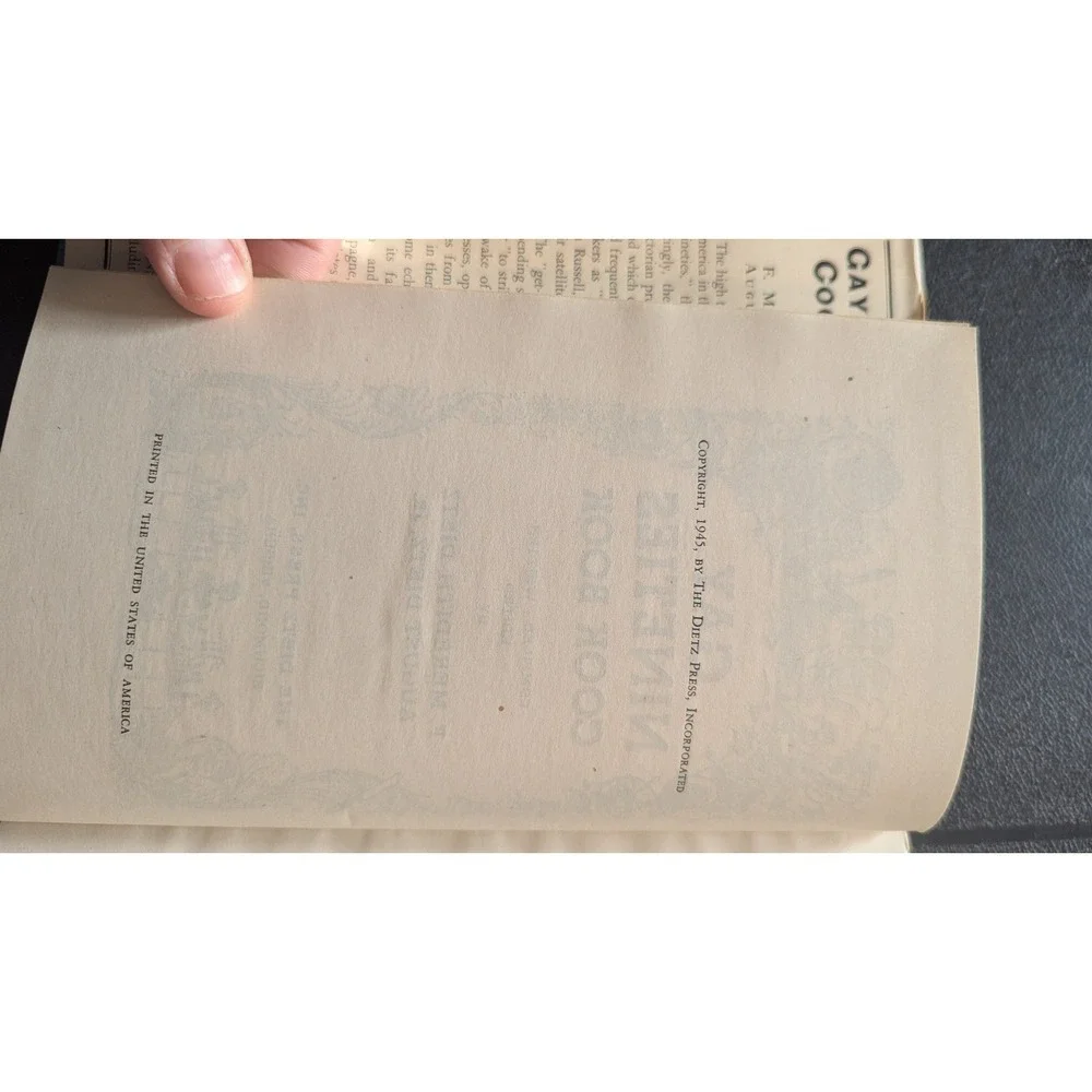 Gay Nineties Cookbook 1890s‎ Dietz Recipes Vintage Culinary History